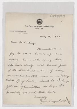 Letter to Harvey Cushing, May 4, 1926