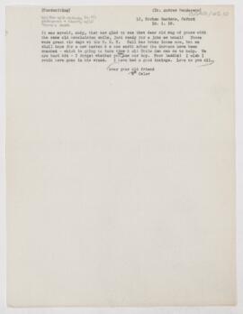 Letter to Andrew Henderson, January 10, 1918