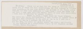Letter to Arnold Carl Klebs, July 18, 1912