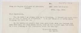 Letter to John Young Walker MacAlister, January 17, 1913