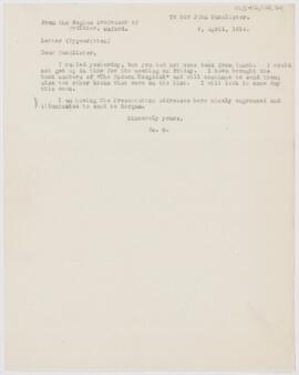 Letter to John Young Walker MacAlister, April 7, 1914