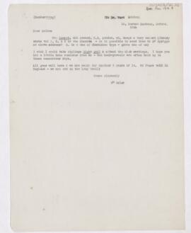 Letter to Ward Holden, January 29, 1916