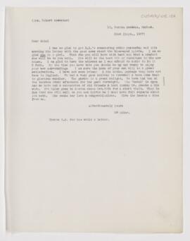 Letter to Mabel Brewster, September 23, 1907