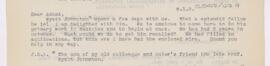 Letter to John George Adami, January 6, 1919