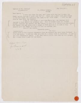 Letter to Harvey Cushing, May 13, 1911