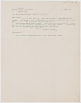 Letter to Charles Nicoll Bancker Camac, September 17, 1913