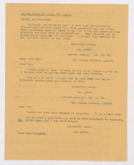 Letter to George Foy, January 27 - September 22, 1917