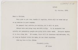 Letter to James William White, October 12, 1914