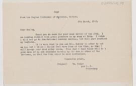 Letter to Arthur T. Hadley, March 5, 1913