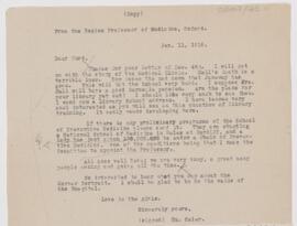 Letter to Henry Mills Hurd, January 11, 1918