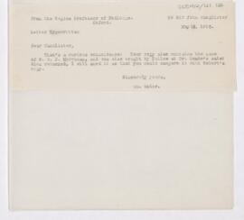 Letter to John Young Walker MacAlister, May 12, 1916