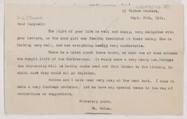 Letter to Campbell Palmer Howard, September 20, 1911