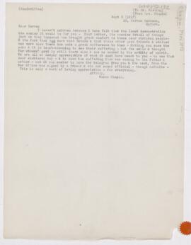 Letter to Harvey Cushing, September 5, 1917