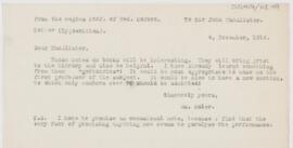 Letter to John Young Walker MacAlister, November 4, 1914