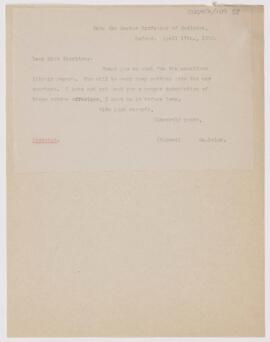 Letter to Margaret E. Charlton, April 17, 1910