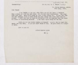 Letter to William Sydney Thayer, August 30, 1918