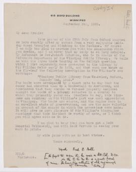 Letter, September 5, 1920