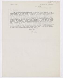 Letter to Alexander Dougall Blackader, January 30, 1917
