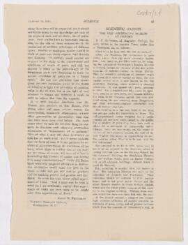 Clipping, "Scientific Events: The Old Ashmolean Museum at Oxford"