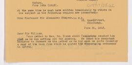Letter to William Osler