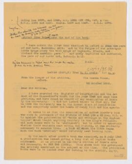 Letter to William Osler