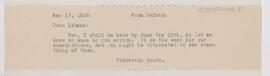 Letter to Emanuel Libman, May 17, 1910