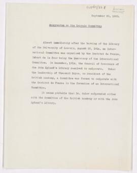 Memorandum on the Louvain Committee