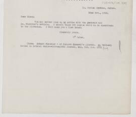 Letter to John Alexander Nixon, November 22, 1912