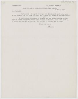 Letter to Leonard L. Mackall, December 13, 1913