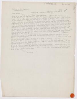 Letter to Harvey Cushing, December 20, 1916