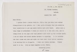 Letter to James William White, August 5, 1907