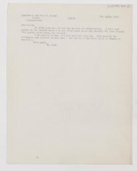 Letter to John W. Moore, August 7, 1917