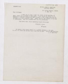 Letter to James A. Spalding, December 1, 1918
