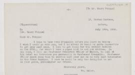 Letter to Henry Phipps, July 16, 1908