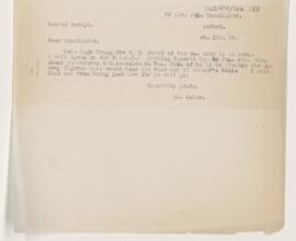 Letter to John Young Walker MacAlister, December 28, 1918