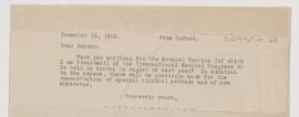 Letter to unidentified recipient, December 12, 1912