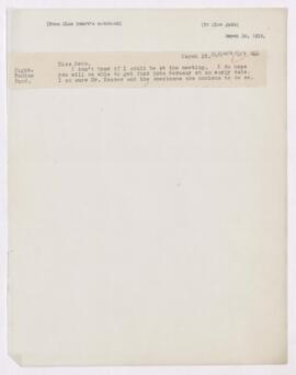 Letter to Miss Jebb, March 10, 1919