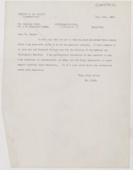 Letter to Sigmund Adolphus Knopf, October 20, 1899