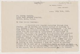 Letter to Harvey Cushing, July 14, 1921