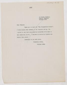 Letter to Josiah Morris Slemons, January 1913