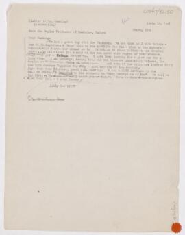 Letter to Harvey Cushing, July 10, 1910