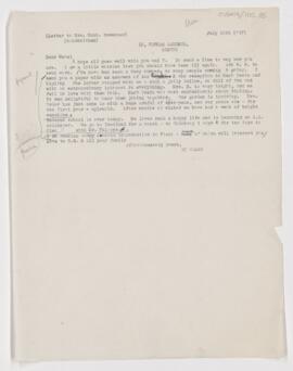 Letter to Mabel Brewster, July 19, 1907