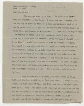 Letters from his mother, Jennie Jefferson Penfield