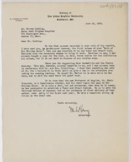 Letter to Harvey Cushing, June 15, 1925