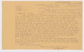 Letter to William Osler