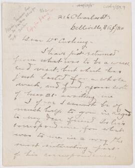 Letter to Harvey Cushing, April 8, 1920
