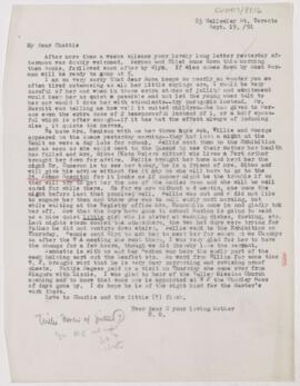 Letter to Charlotte Osler, September 19, 1891