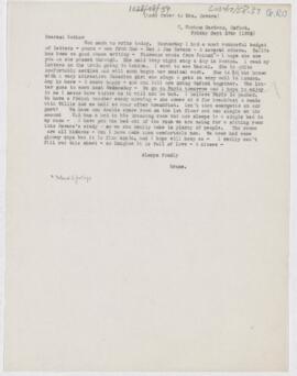Letter to Mrs. John Revere