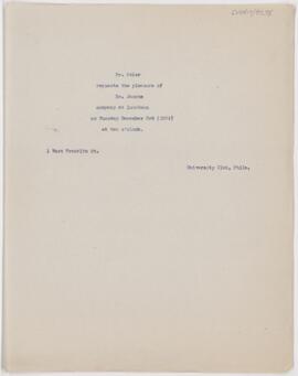 Letter to Henry Barton Jacobs, December 3, 1901