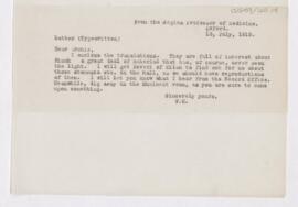 Letter to Thomas Archibald Malloch, July 15, 1915